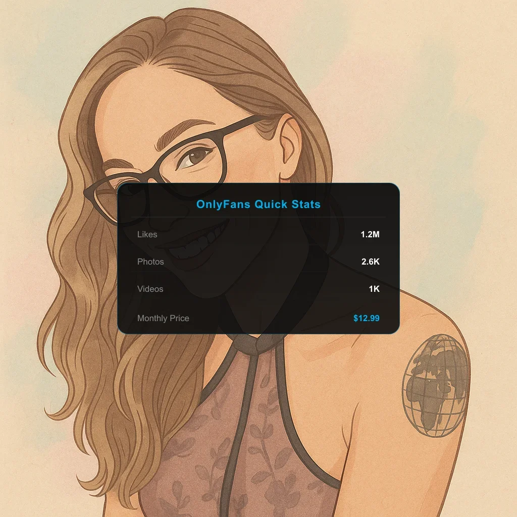 norarosejeanxx Portrait illustration + OnlyFans Quick Stats overlay