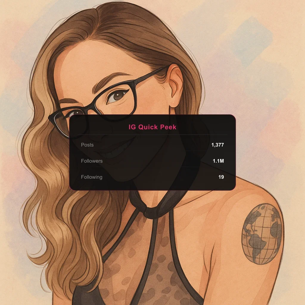 norarosejeanxx Portrait illustration + Instagram Quick Stats overlay